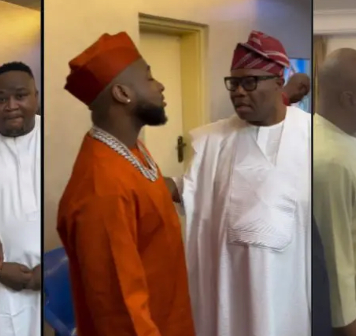 Davido & Cubana Chief Priest Visit Senate President Akpabio